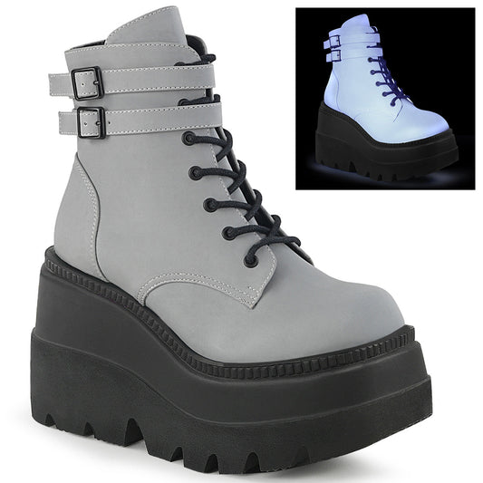 Demonia Cult Signature | "Shaker-52" Boots - Gray Reflective