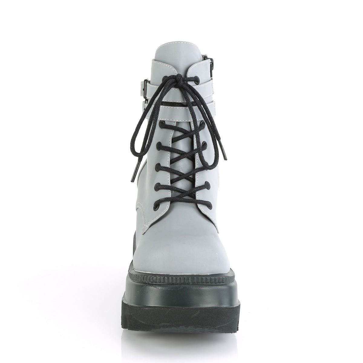 Demonia Cult Signature | "Shaker-52" Boots - Gray Reflective