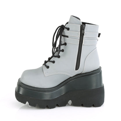Demonia Cult Signature | "Shaker-52" Boots - Gray Reflective