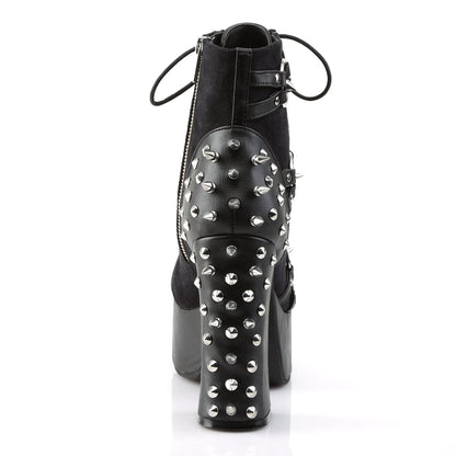 Demonia Cult Classic | "Charade-100" Boots - Black Vegan Leather-Suede