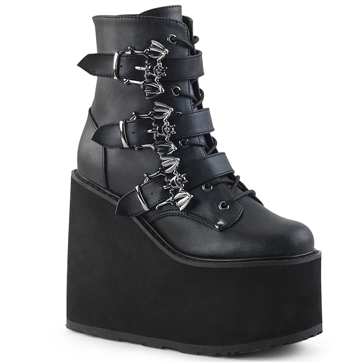 Demonia Cult Essential | "Swing-103" Boots - Black Vegan Leather