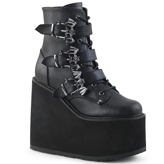 Demonia Cult Essential | "Swing-103" Boots - Black Vegan Leather
