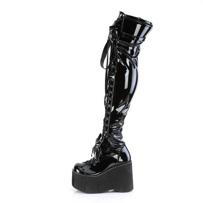 Demonia Cult Quality | "Kera-303" Boots - Black Stretch Patent