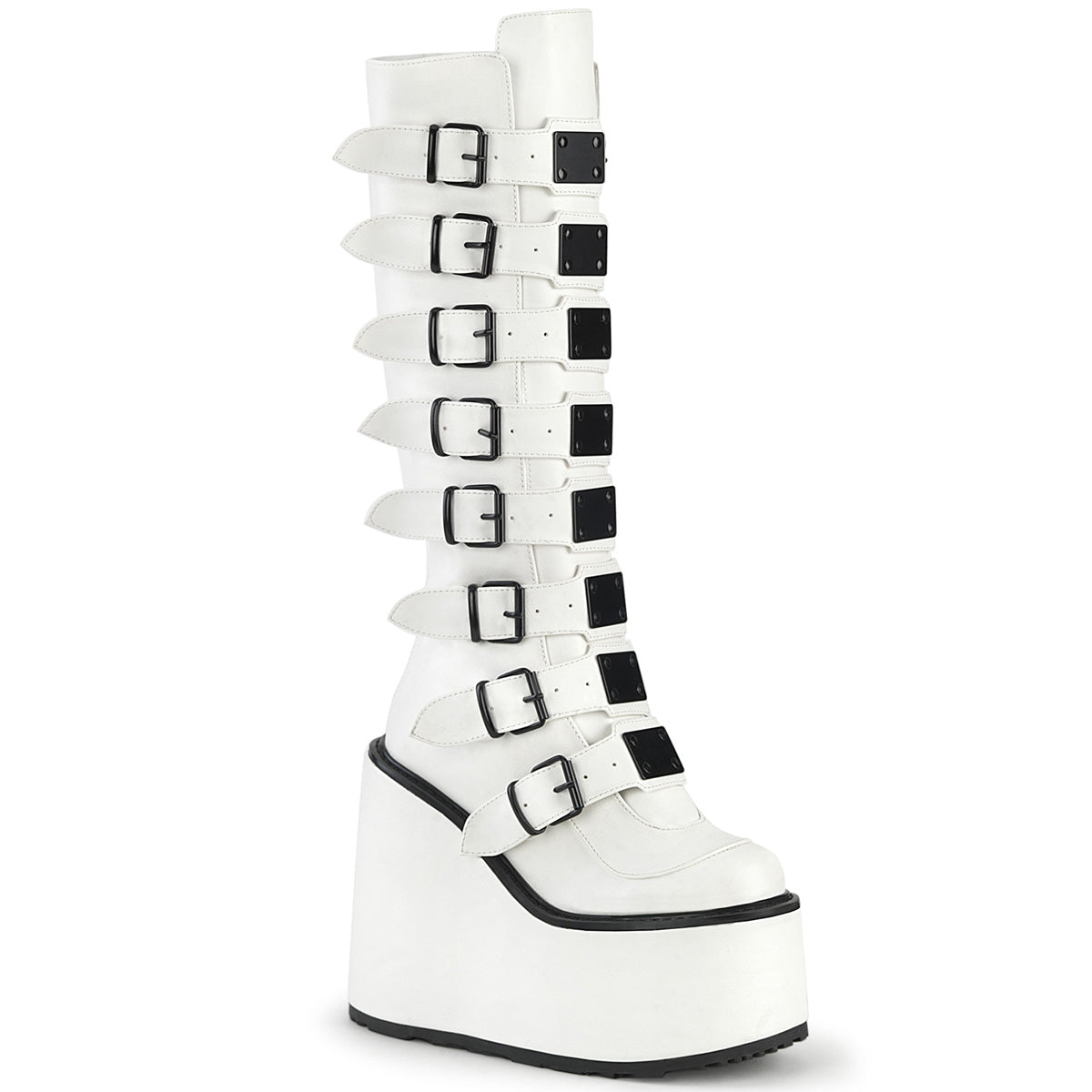 Demonia Cult Essential | "Swing-815" Boots - White Vegan Leather