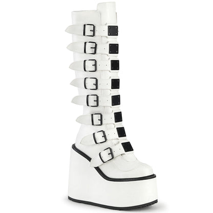 Demonia Cult Essential | "Swing-815" Boots - White Vegan Leather