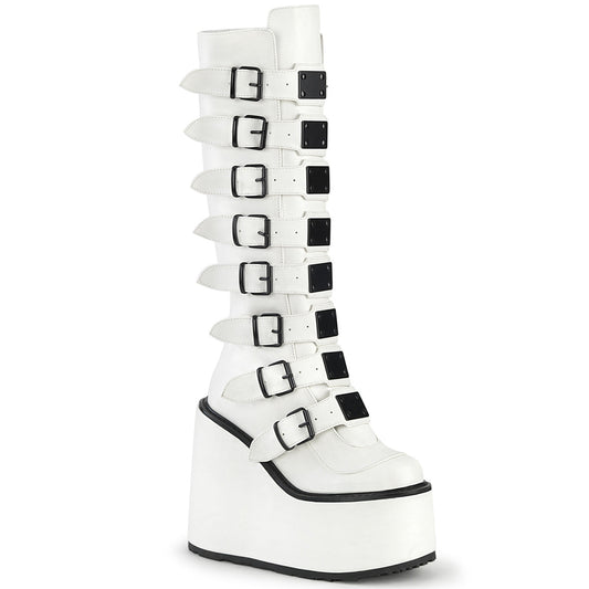 Demonia Cult Essential | "Swing-815" Boots - White Vegan Leather