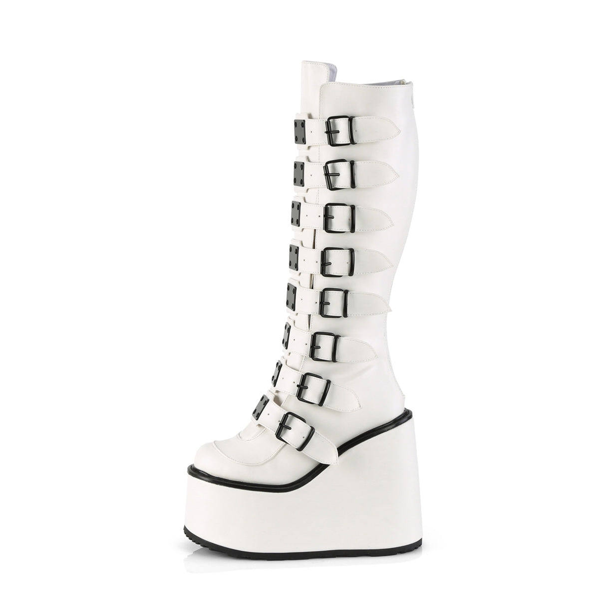 Demonia Cult Essential | "Swing-815" Boots - White Vegan Leather